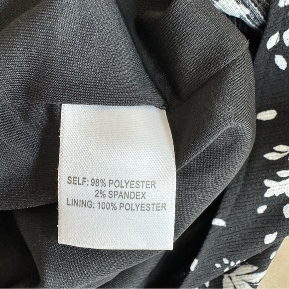 Jane and Delancey Black Floral Stretch High Waist A Line Midi Womens Size M - Picture 14 of 15